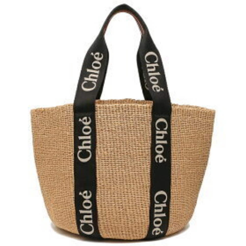 Chloe Tote Bag Woody Black Beige - Picture 5 of 8